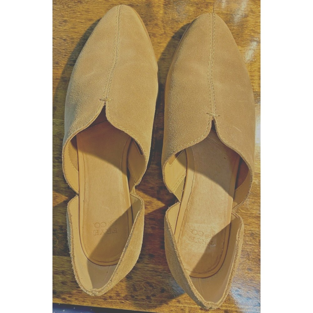 FRYE & CO Women’s Fenn D’Orsay Suede Ballet Flat Open Sides 6.5M Brown Suede